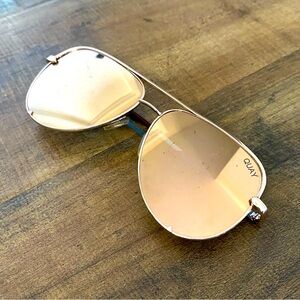 Quay Australia Mens Gold high key 62mm oversize aviator sunglasses quay x desi